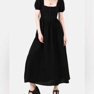 Disturbia Alder Cotton Detail Midaxi Dress